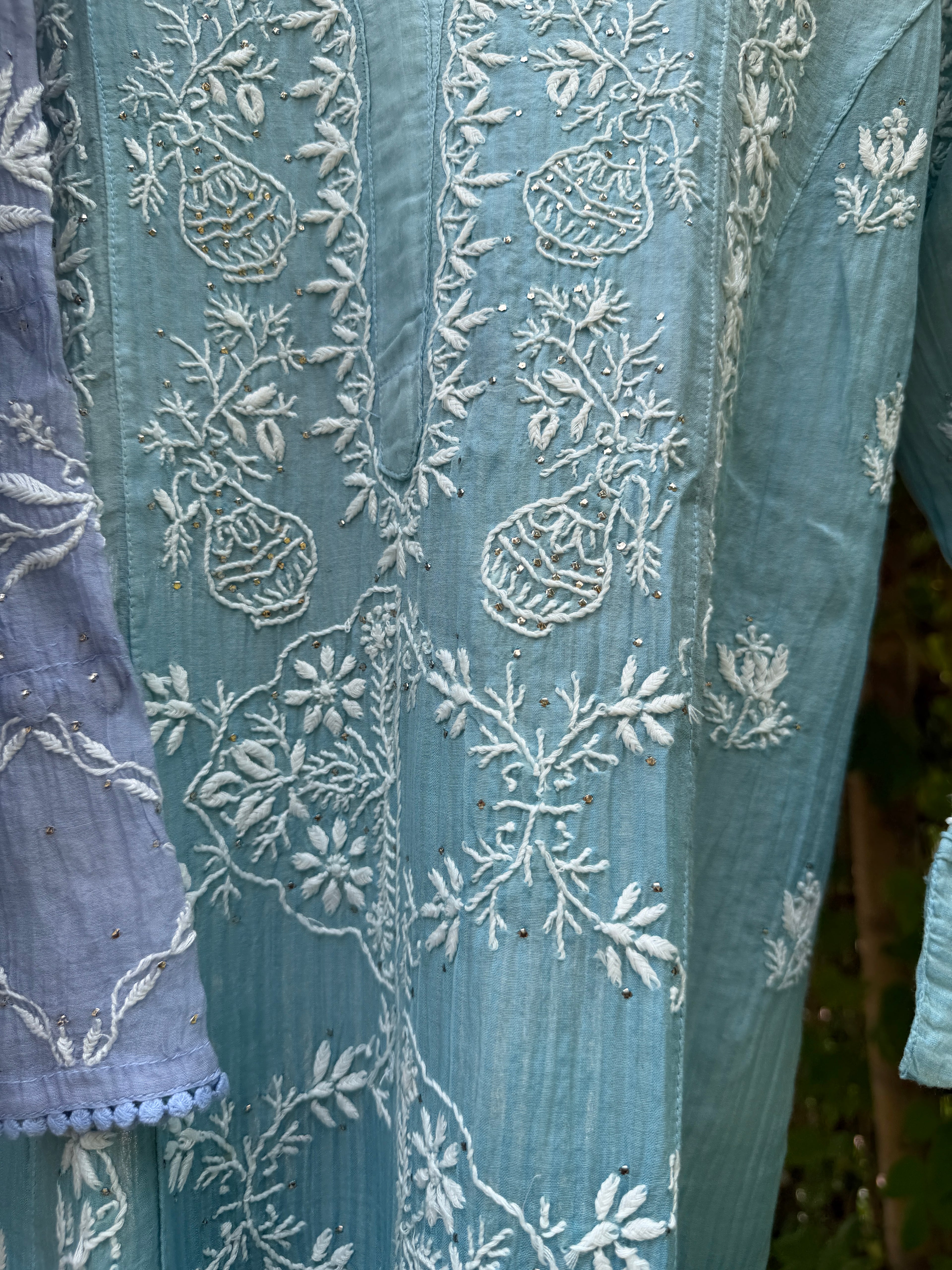 Mul chanderi long kurti