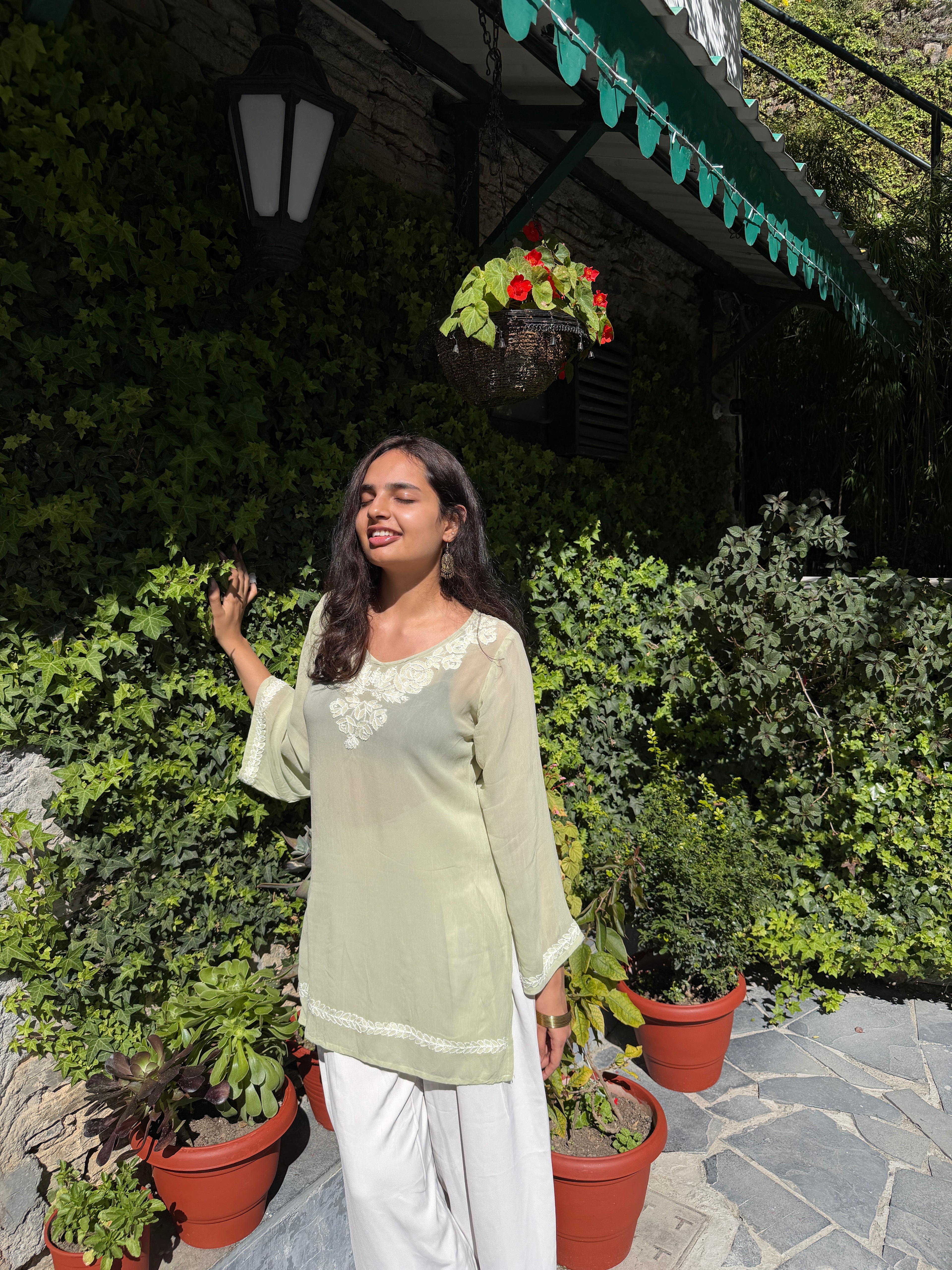 Freesia in Pastel sage green