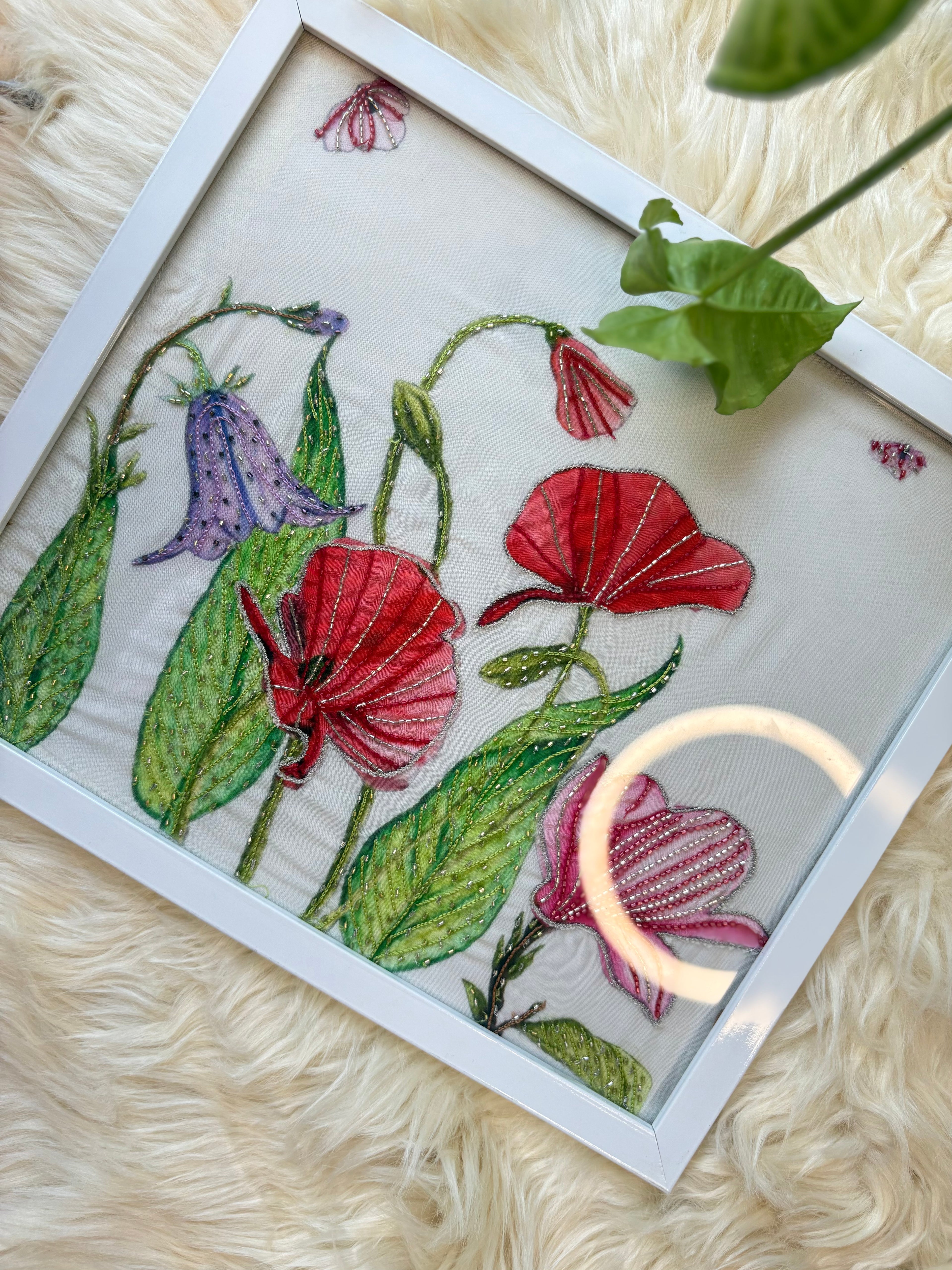 Hand embroidered frame