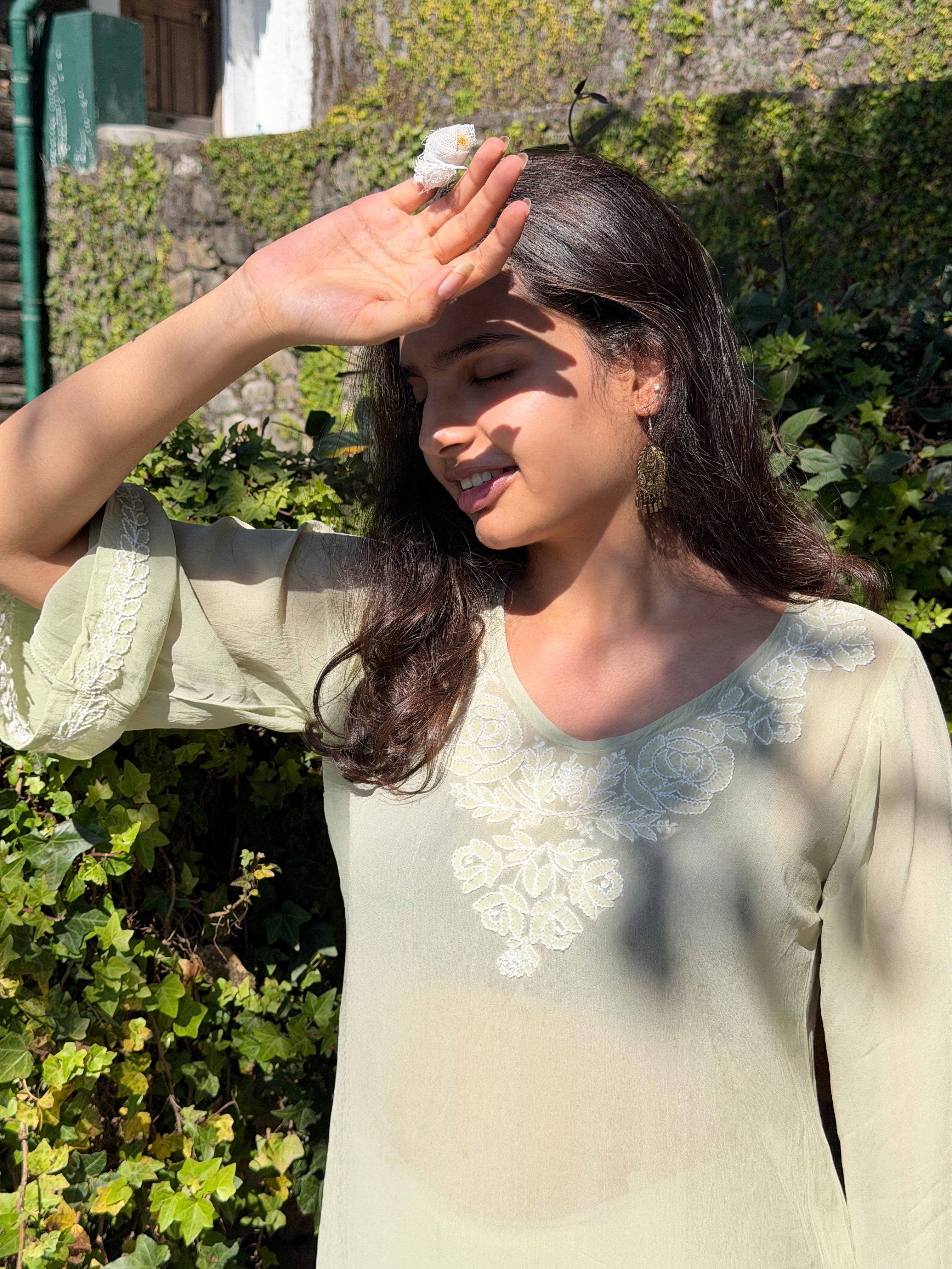 Freesia in Pastel sage green