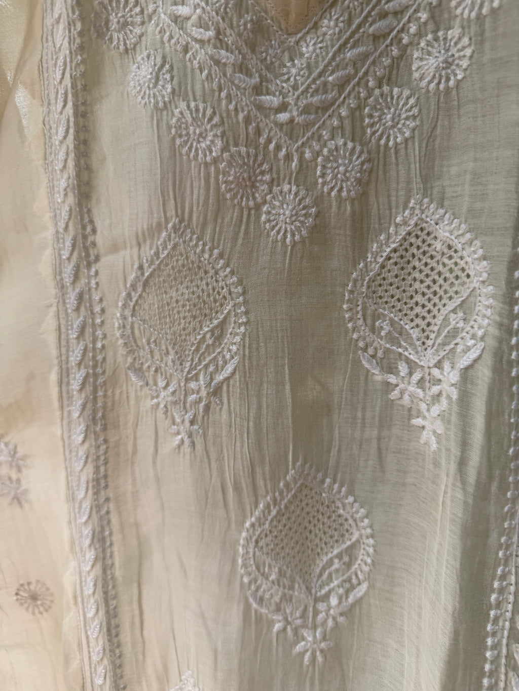Mul-chanderi long kurti
