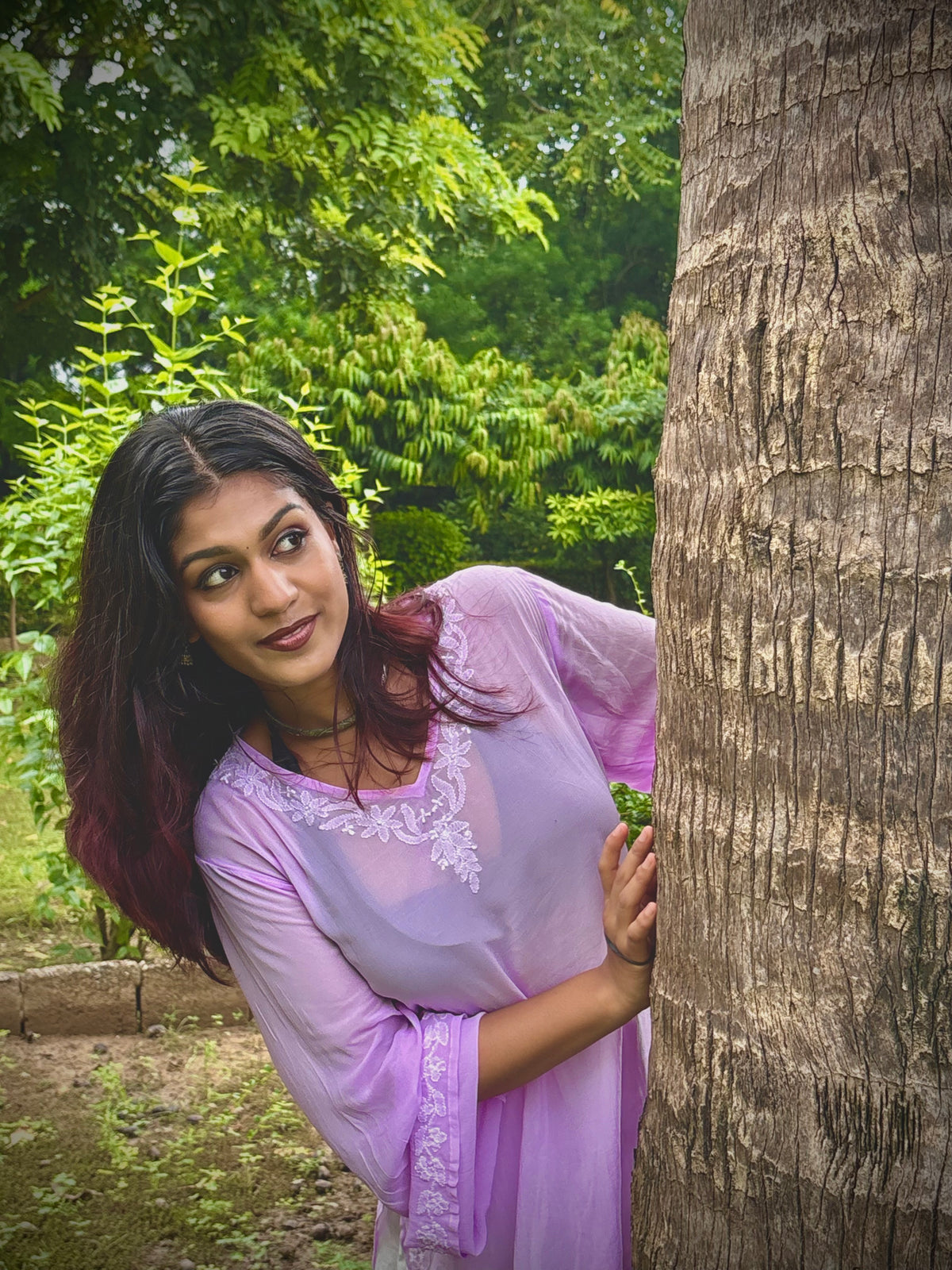 Freesia in lavender with farshi salwar