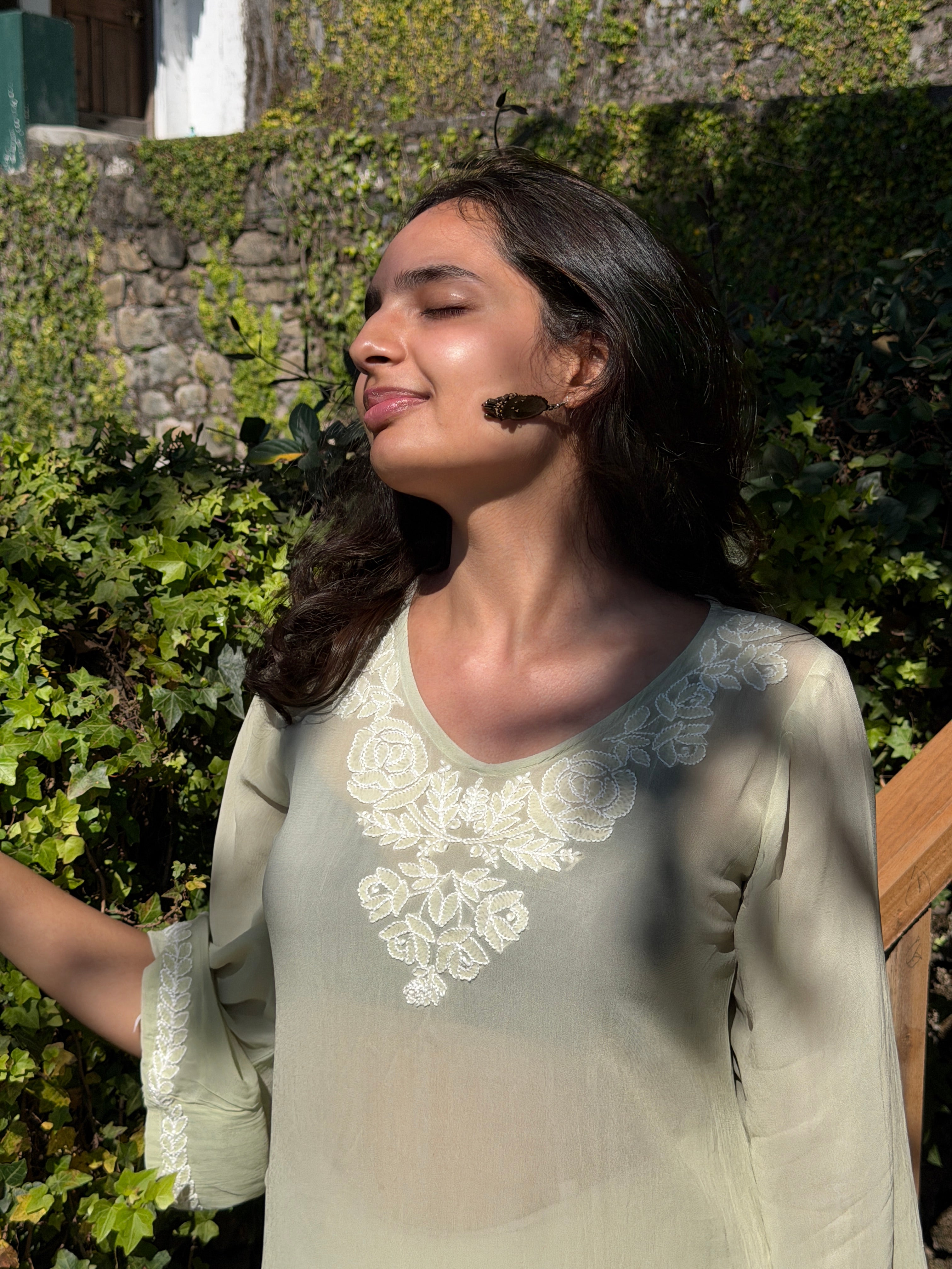 Freesia in Pastel sage green