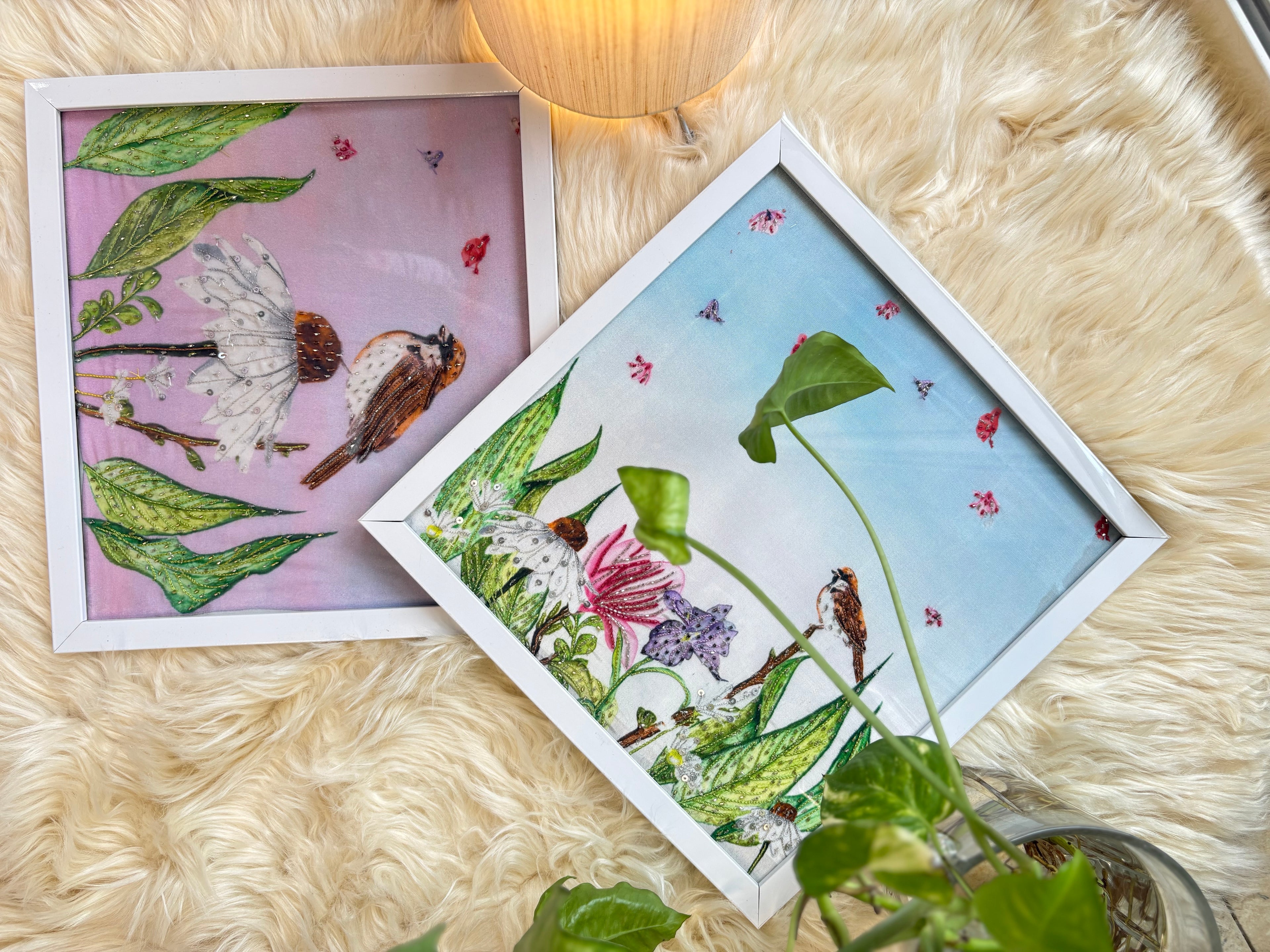 Hand embroidered frame